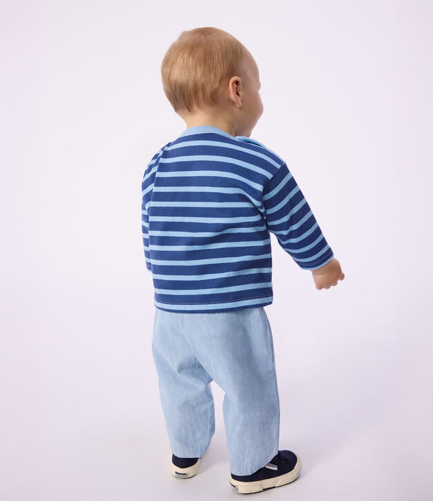 Marini&egrave;re b&eacute;b&eacute; en coton, badge mouette bleu/bleu