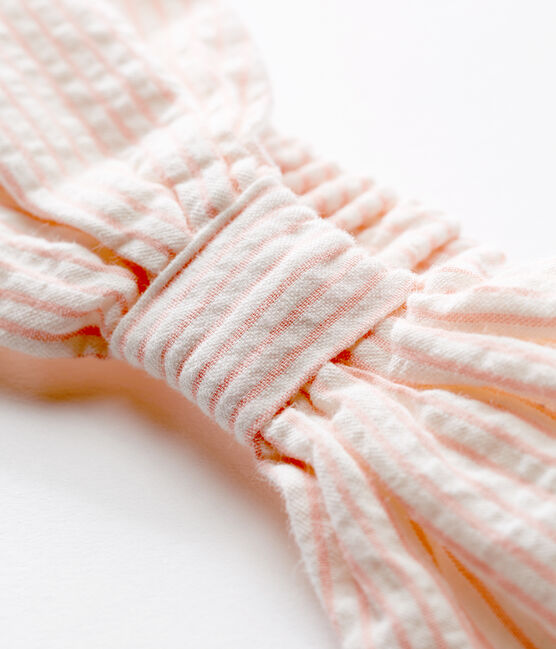 Bandeau cheveux bébé fille rayé blanc MARSHMALLOW/rose ROSAKO