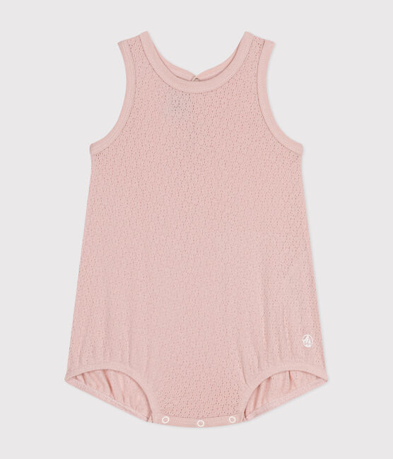 Combinaison courte en coton bébé rose SALINE
