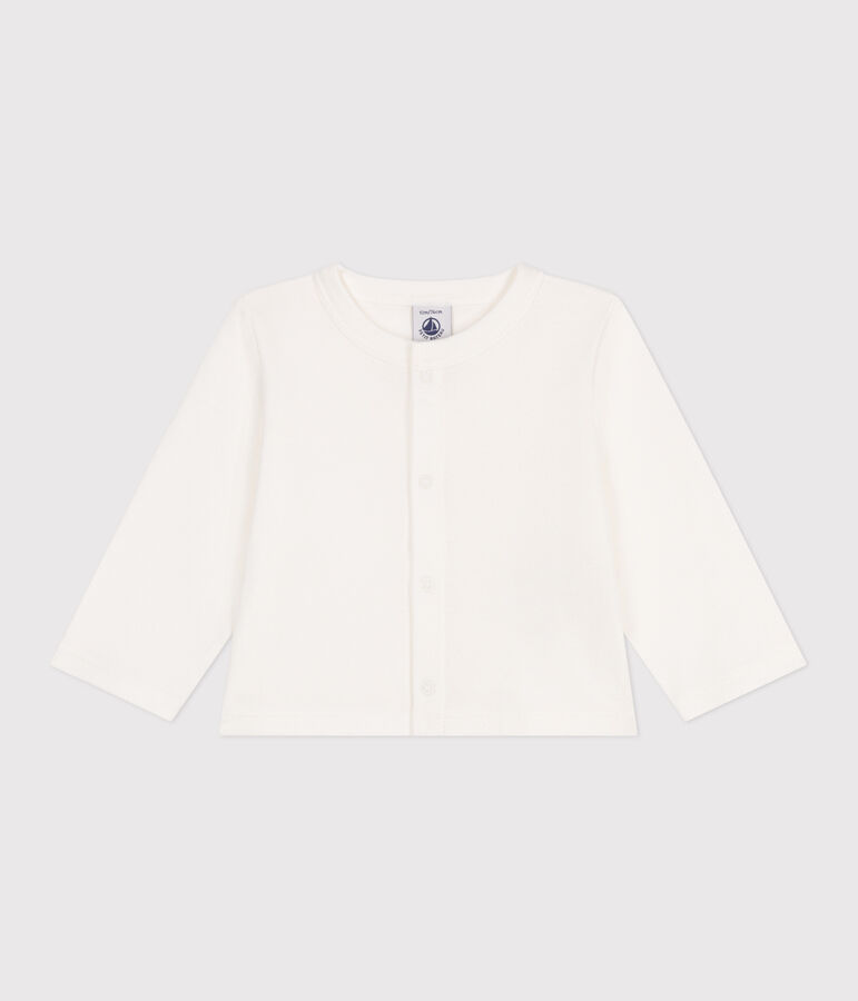 Cardigan b&eacute;b&eacute; en coton uni blanc