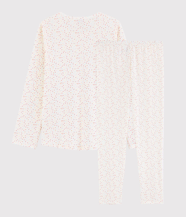 Pyjama pois multico fille - femme en coton biologique blanc/multicouleur
