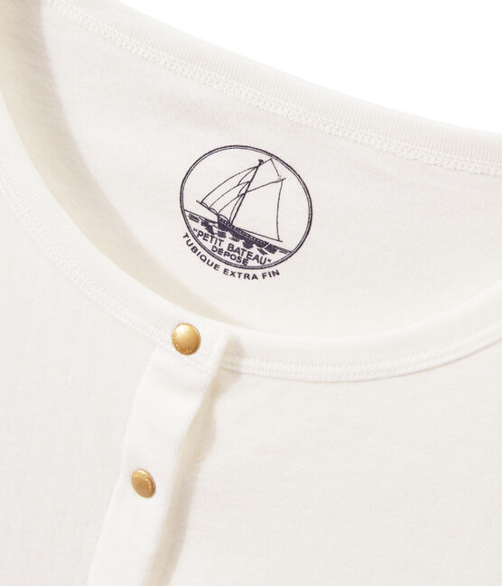 Cardigan femme en tubique extrafin blanc MARSHMALLOW