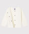 Cardigan bébé fille - garçon en tubique matelassé blanc MARSHMALLOW
