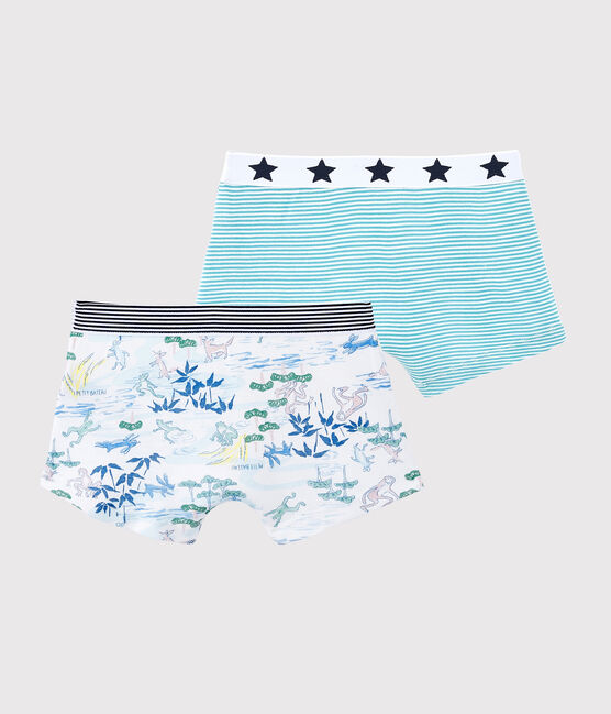 Lot de 2 boxers verts petit garçon en coton et Lyocell variante 1