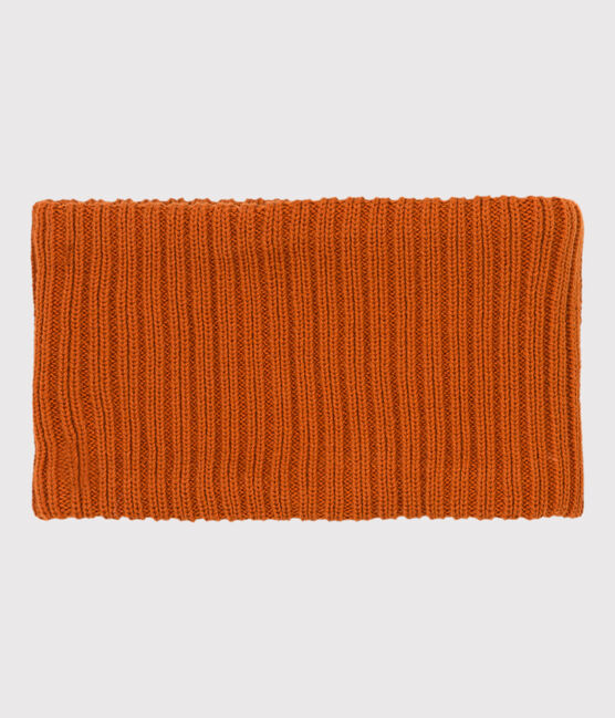 Snood bébé en tricot doublé en polaire recyclée marron RUSTY