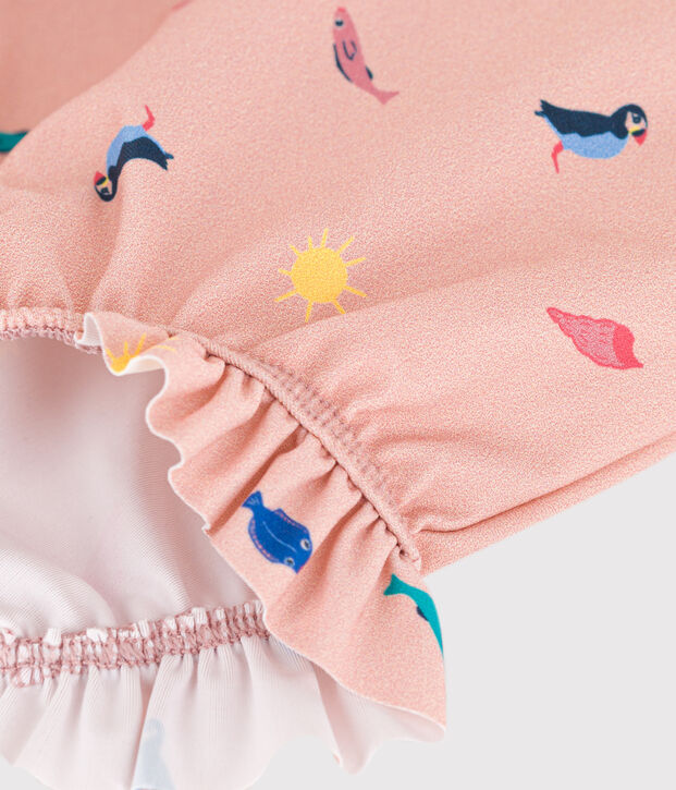 Maillot de bain 1 pi&egrave;ce b&eacute;b&eacute; en mati&egrave;re recycl&eacute;e rose/multicouleur