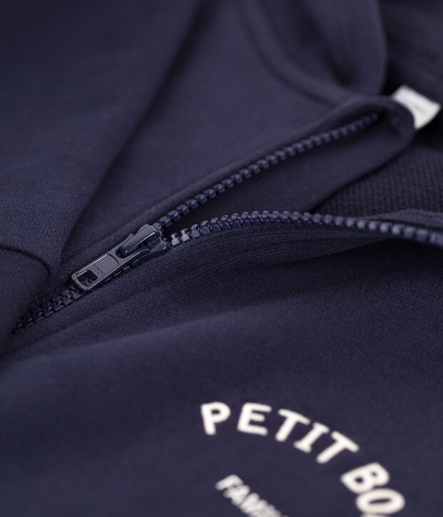 Sweatshirt zipp&eacute; Petit Boat &agrave; capuche enfant fille / gar&ccedil;on bleu marine