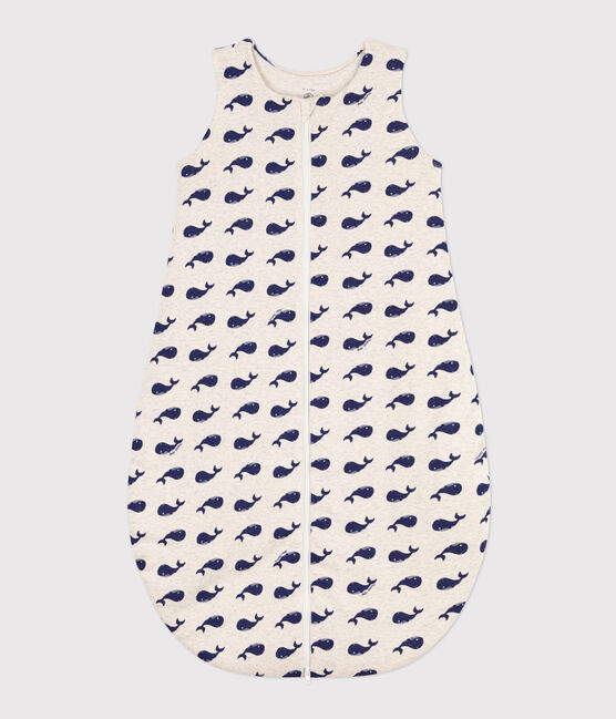 Gigoteuse baleines marines en coton beige MONTELIMAR/bleu MEDIEVAL