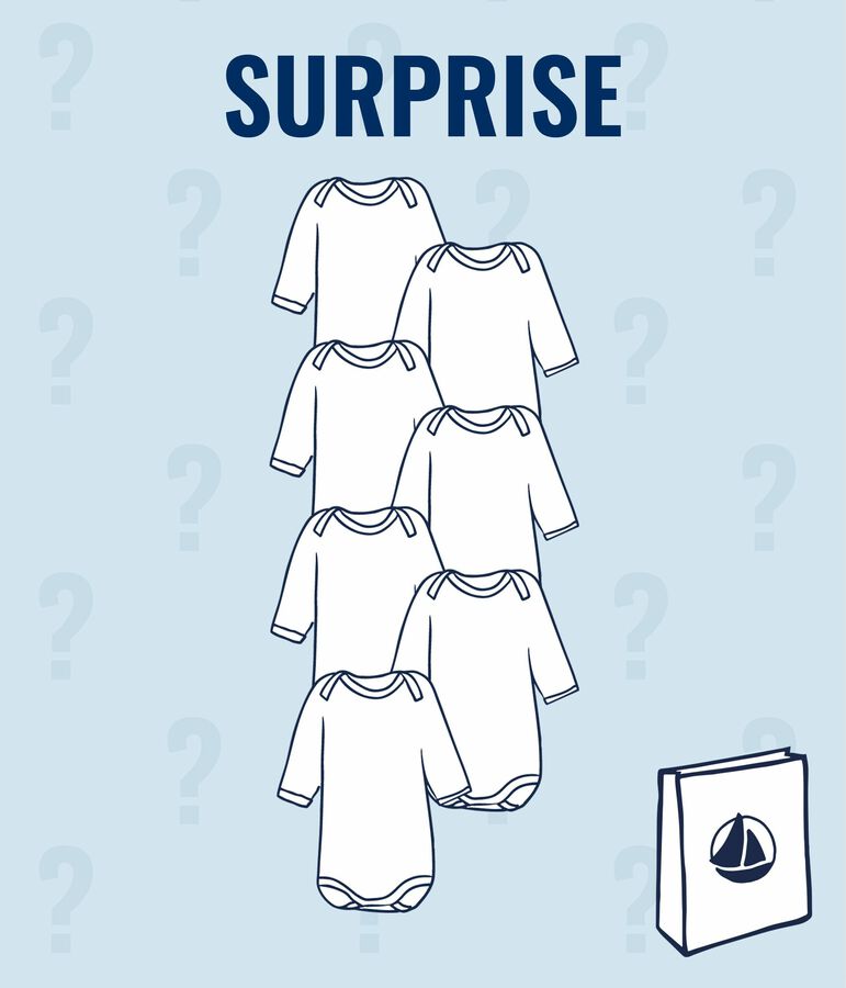 Lot surprise de 7 bodies manches longues b&eacute;b&eacute; gar&ccedil;on variante 1