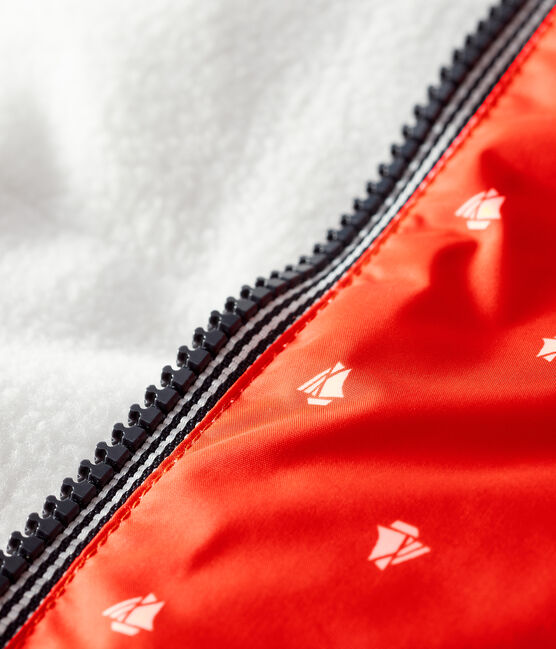 Blouson doublé polaire bébé mixte orange SPICY/blanc MARSHMALLOW