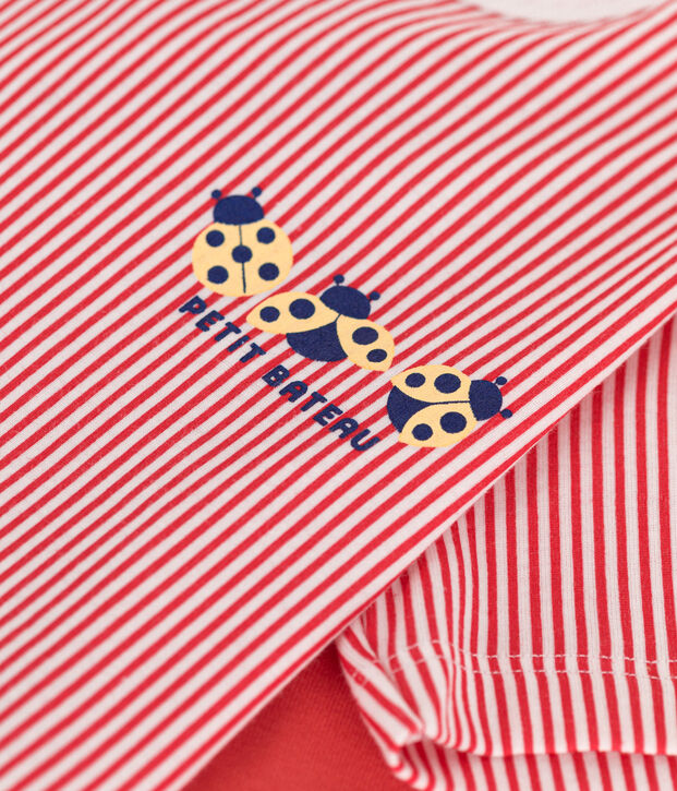 Pyjama short enfant en coton rouge/multicouleur