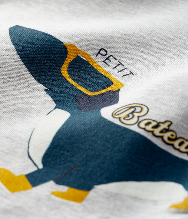 Tee-shirt b&eacute;b&eacute; gar&ccedil;on gris/jaune