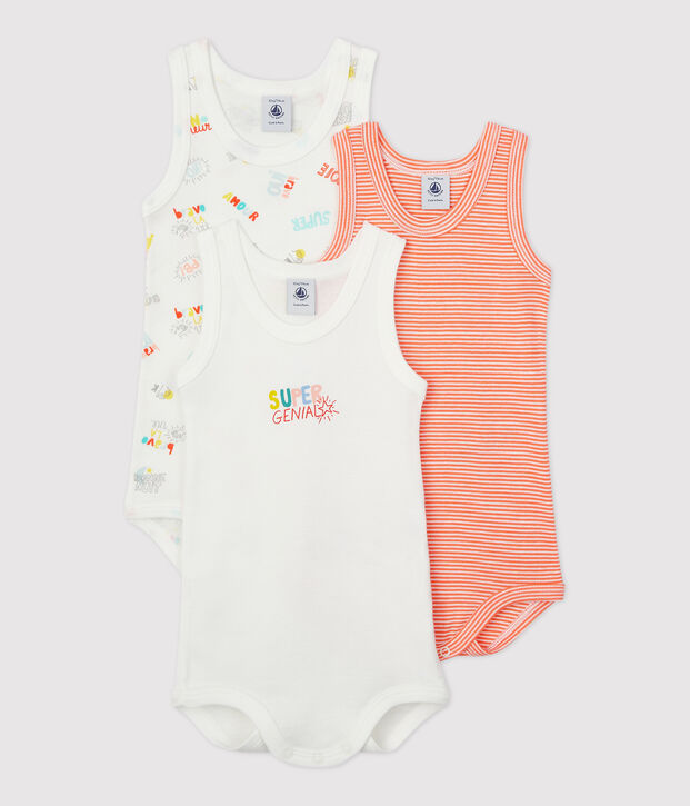 Lot de 3 bodies &agrave; bretelles b&eacute;b&eacute; multicouleur