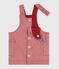 Robe b&eacute;b&eacute; sans manches en coton &agrave; rayures et badge c&oelig;ur rose/rose