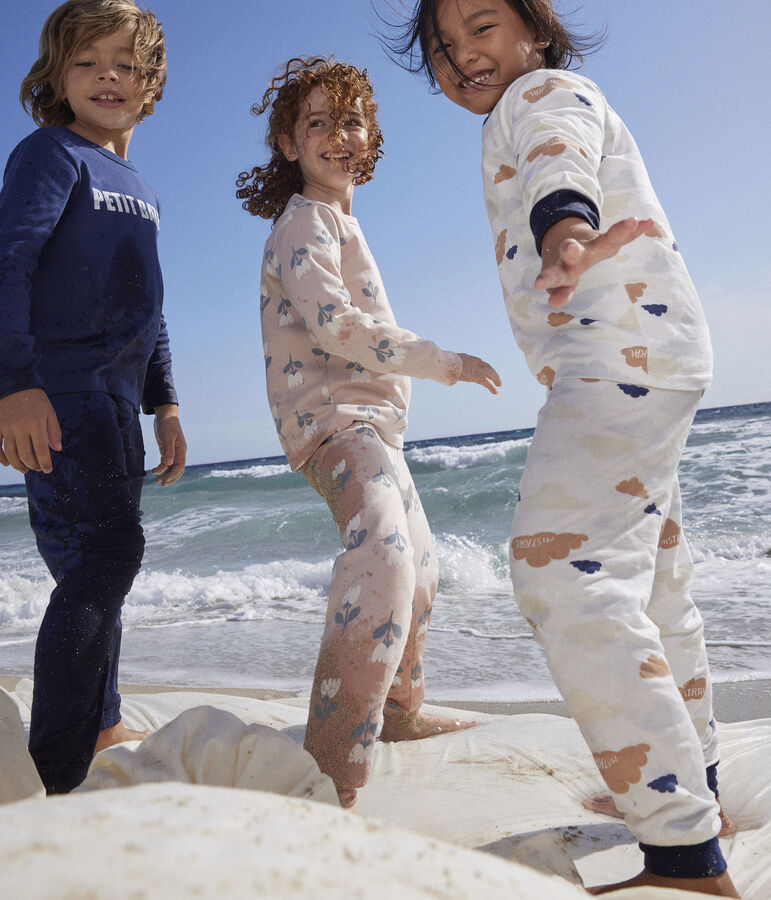 Pyjama nuages en molleton enfant blanc MARSHMALLOW/blanc MULTICO