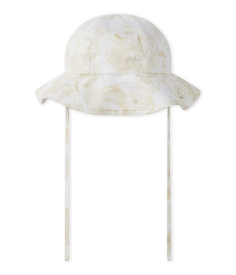 Chapeau b&eacute;b&eacute; fille blanc MARSHMALLOW/blanc MULTICO