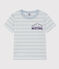Tee-shirt rayé en coton enfant garçon GOMME/ MARSHMALLOW