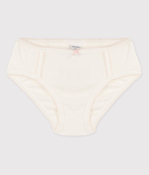 Culotte petite fille en coton blanc