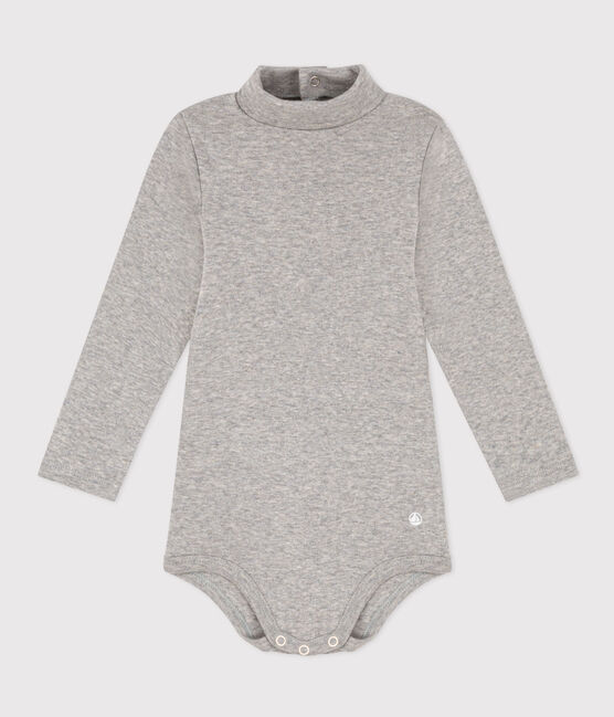 Body manches longues col roulé en coton bébé gris CHATON CHINE