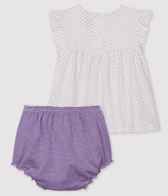 Ensemble deux pièces bébé fille violet REAL/blanc MARSHMALLOW