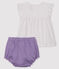 Ensemble deux pièces bébé fille violet REAL/blanc MARSHMALLOW