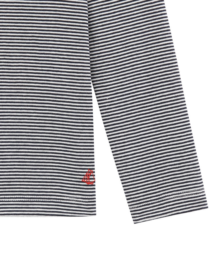 Sous pull col roul&eacute; enfant bleu/blanc