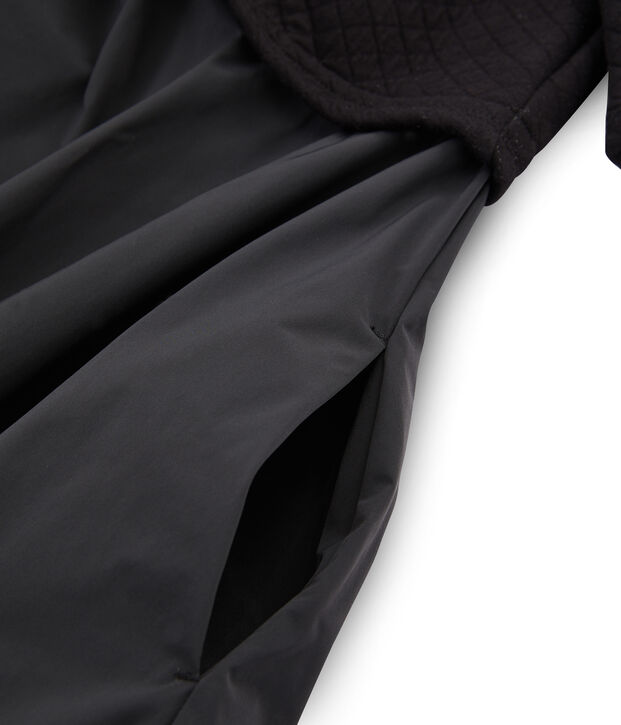 Robe bi-mati&egrave;re manches longues femme noir