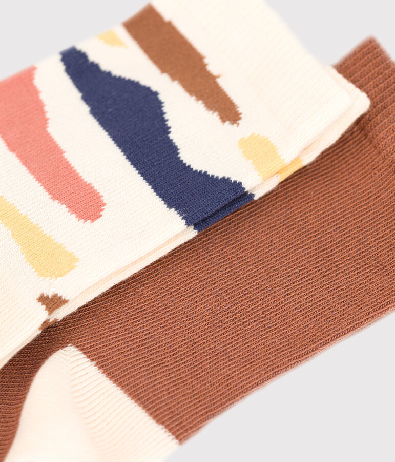 Lot de 2 paires de chaussettes enfant fille / gar&ccedil;on multicouleur