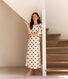 Chemise de nuit femme en coton imprimé cœur