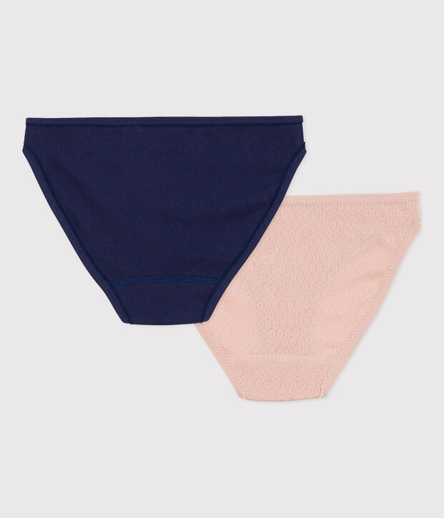 Lot 2 culottes coton en ajour&eacute; Femme multicouleur