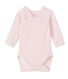 Body naissance bébé fille manches longues laine et coton