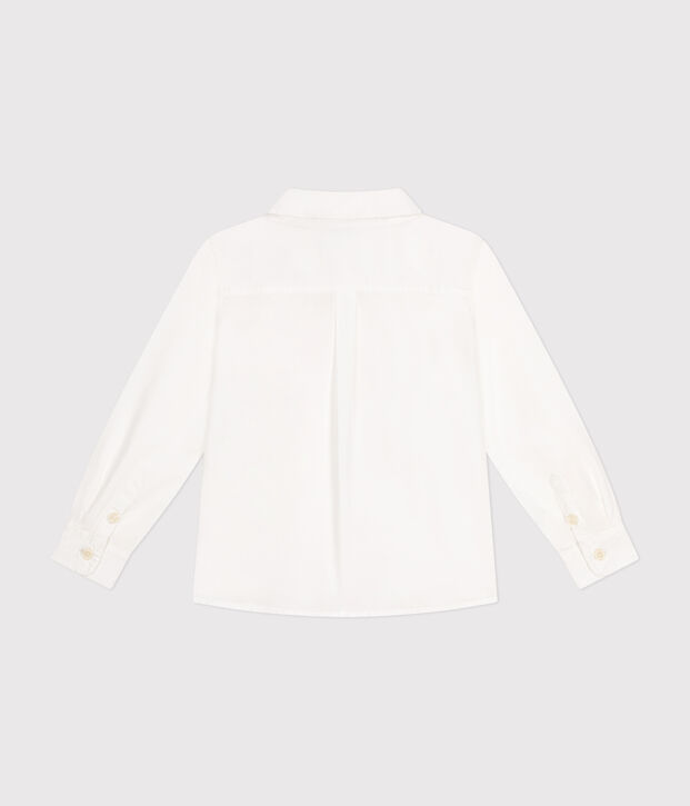 Chemise en popeline enfant gar&ccedil;on blanc