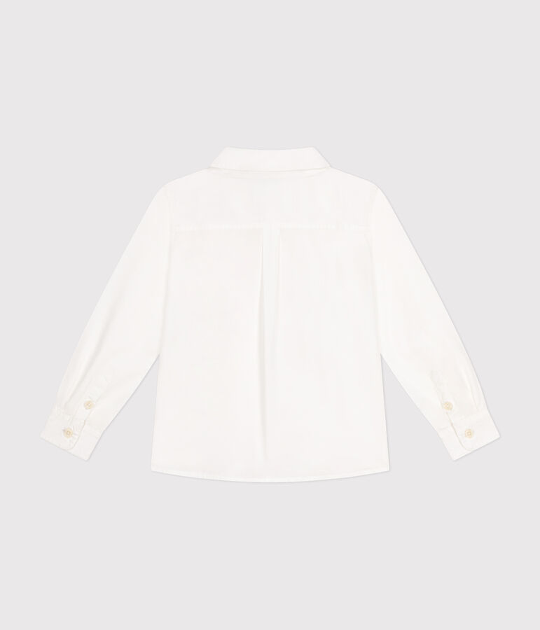 Chemise en popeline enfant gar&ccedil;on blanc ECUME