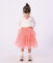 Jupe enfant mi-longue en tulle unie corail