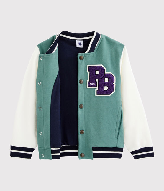 Blouson teddy enfant garçon bleu BRUT/blanc MARSHMALLOW