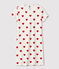Chemise de nuit cœur fille en coton blanc MARSHMALLOW/rouge TERKUIT