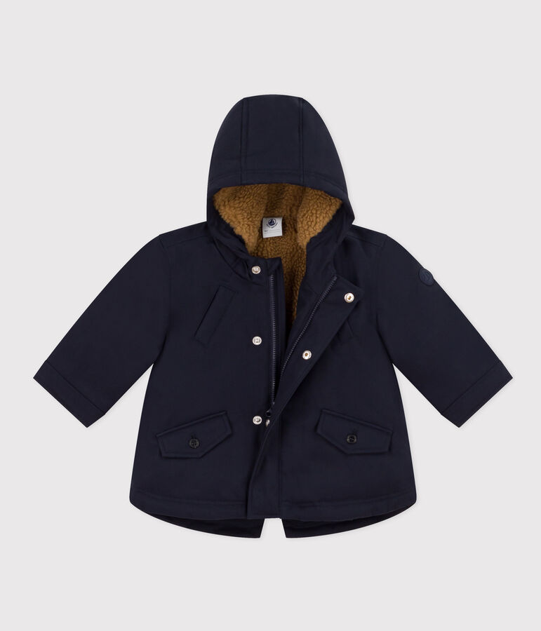 Parka doubl&eacute;e sherpa b&eacute;b&eacute; bleu SMOKING