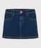 Jupe droite en denim enfant fille bleu DENIM BRUT
