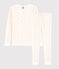 Pyjama snugfit pois multico petite fille en coton biologique blanc MARSHMALLOW/blanc MULTICO