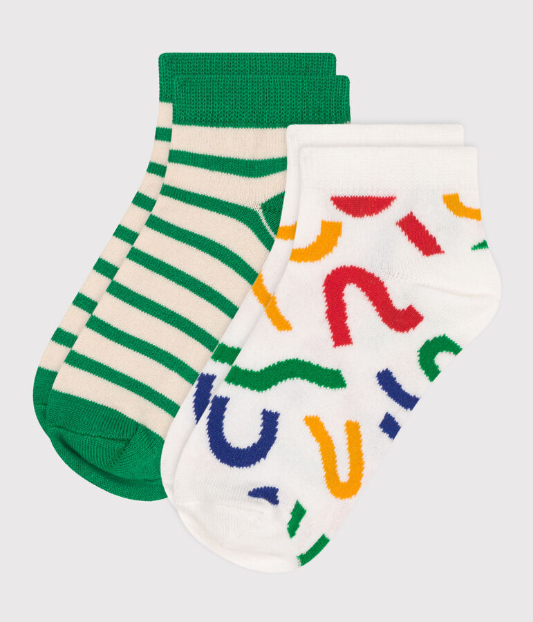 2 paires de chaussettes en coton imprim&eacute;es enfant variante 1