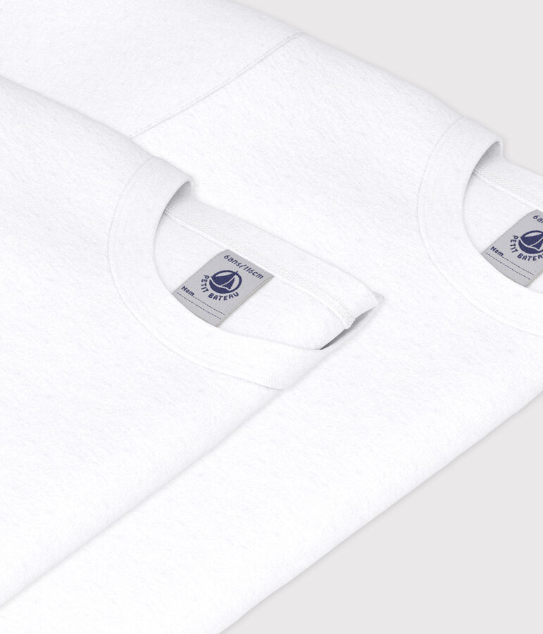 Lot de 2 tee-shirts manches courtes blancs gar&ccedil;on variante 1
