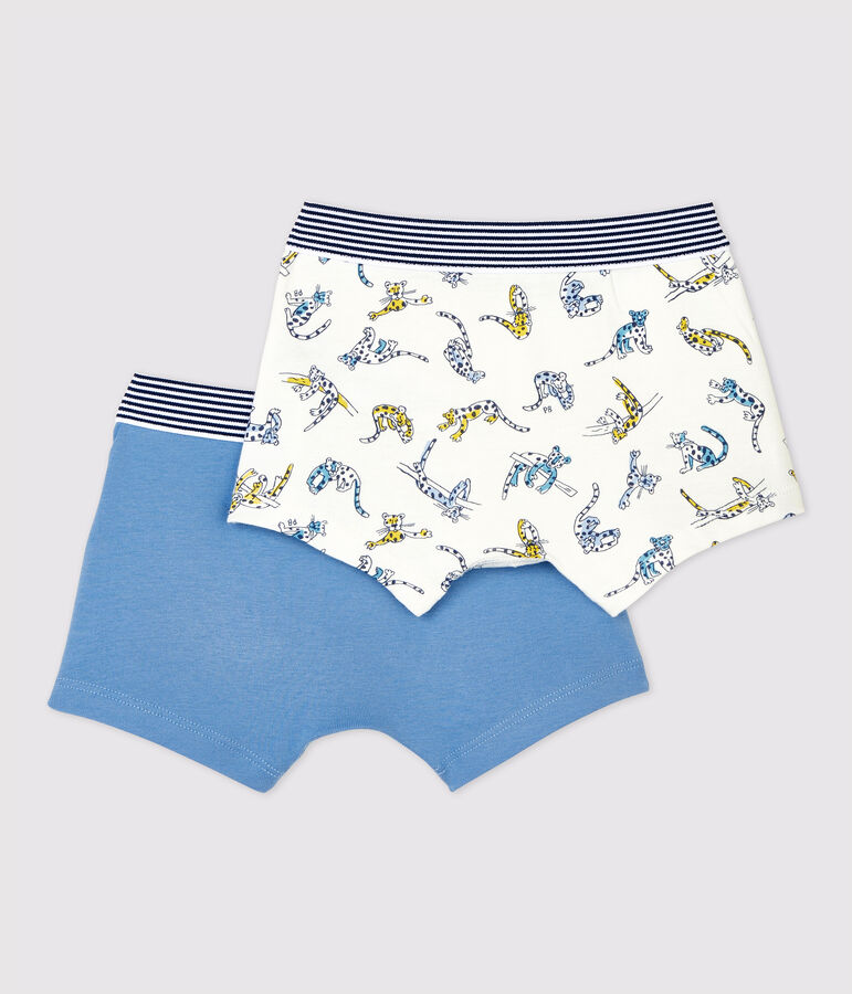 Lot de 2 boxers imprim&eacute; panth&egrave;res petit gar&ccedil;on en coton biologique multicouleur
