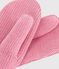 Moufles enfant en tricot unies doubl&eacute;es polaire rose