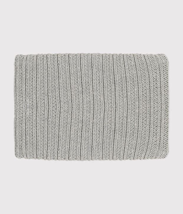 Snood en tricot doubl&eacute; en polaire enfant gris