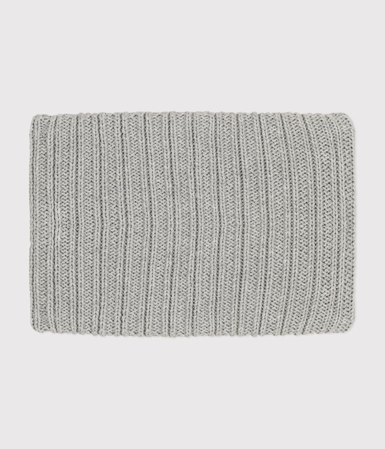 Snood en tricot doubl&eacute; en polaire enfant gris