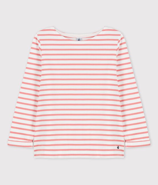 Marinière en coton Femme blanc MARSHMALLOW/ PAPAYE