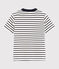 Tee-shirt manches courtes en jersey enfant garçon blanc MARSHMALLOW/bleu SMOKING