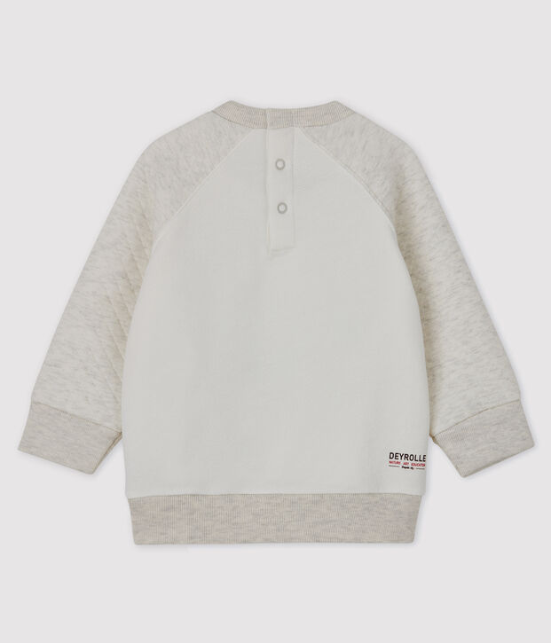 Sweatshirt b&eacute;b&eacute; gar&ccedil;on Petit Bateau x Deyrolle blanc/beige