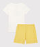 Pyjacourt fleurs petite fille en coton blanc MARSHMALLOW/ ORGE