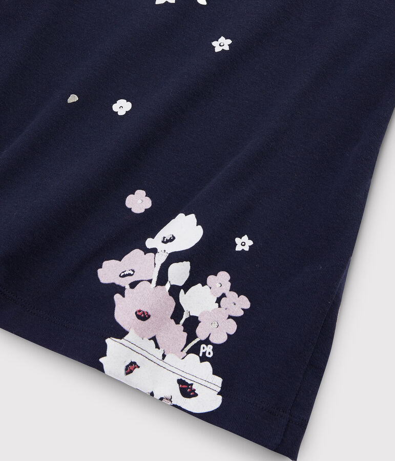 Tee-shirt s&eacute;rigraphi&eacute; enfant fille bleu SMOKING